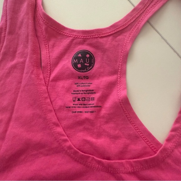 Maui and Sons Surfing Vintage Retro 90’s Sleeveless Tank Barbie Pink Shark - Picture 4 of 5